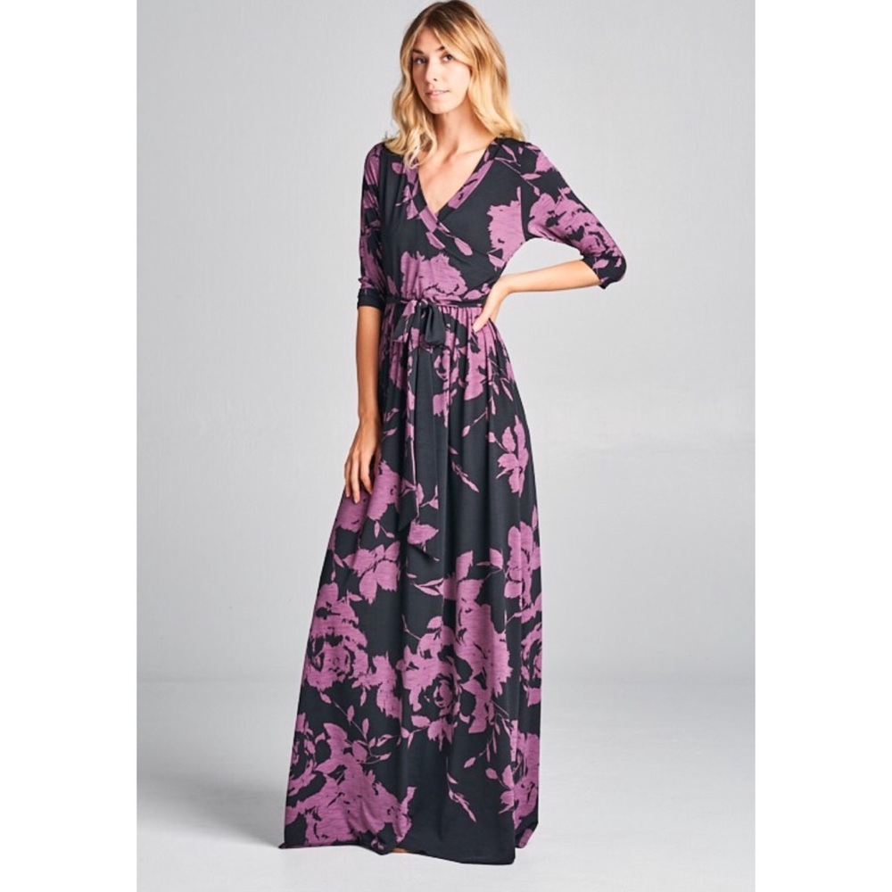 💗GORGEOUS black and purple maxi